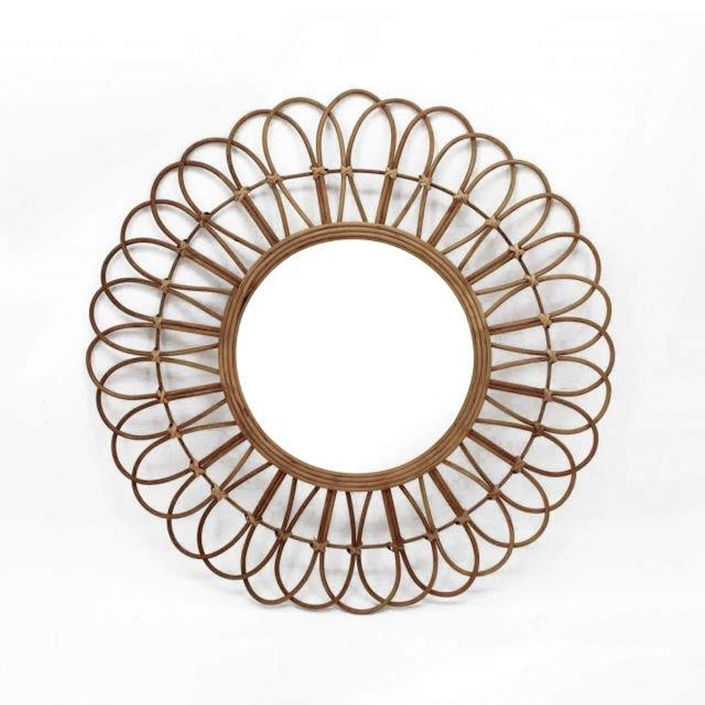 Round Rattan Mirror 19220
