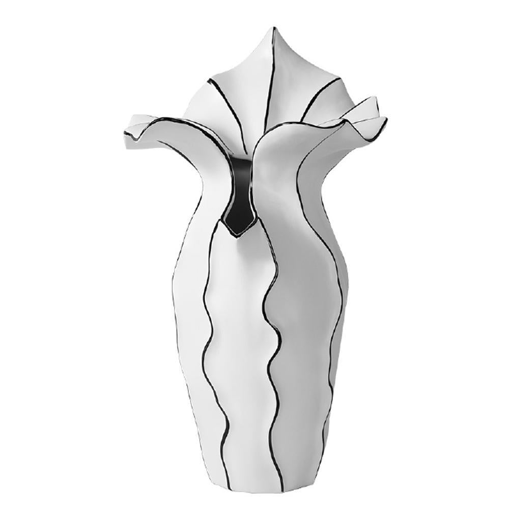 Black & White Sculptural Ceramic Vase HPYG3678W