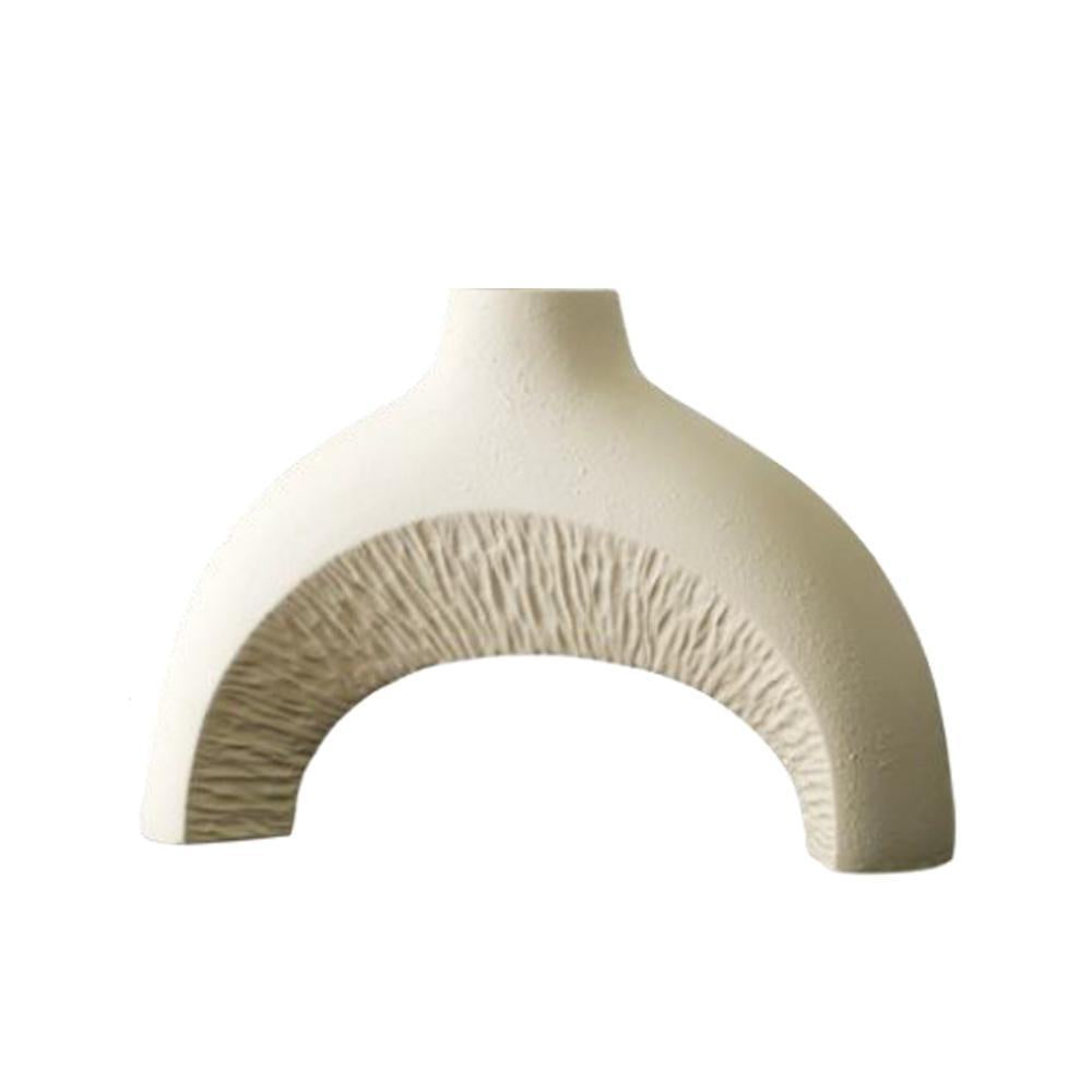 Beige Abstract Resin Vase - B F0769