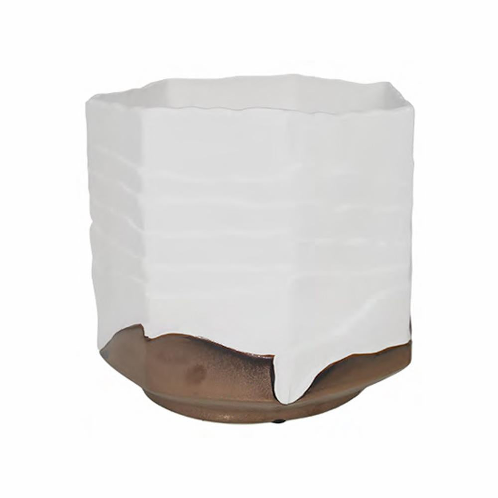 White & Gold Plated Ceramic Vase HPDD0012J