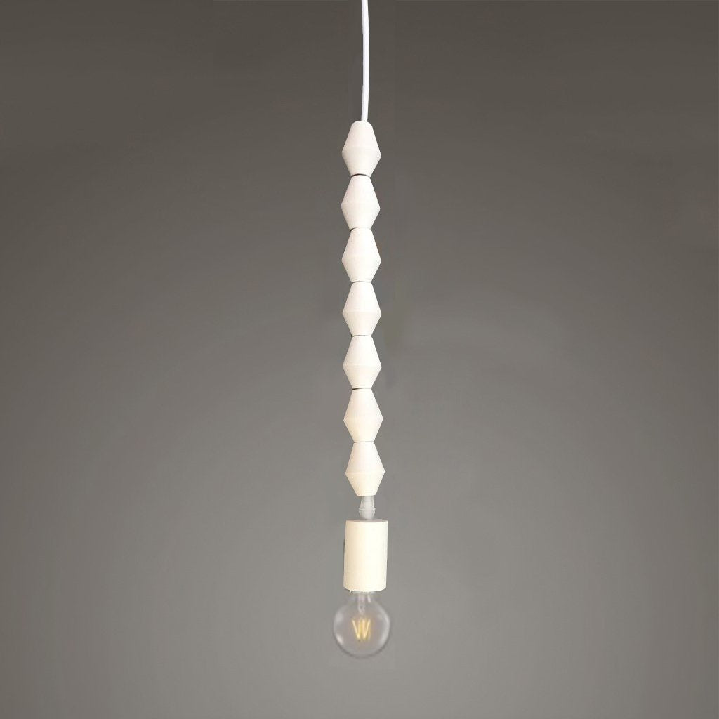 Elsa Pendant White with White Cord LD-010-W