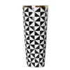 Black and White Ceramic Vase with Geometric Pattern - Tall FA-D1987A