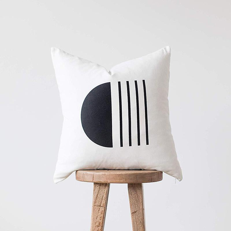 Black & White Geometric Pattern Cushion MND039
