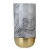 Swirled Glass Vase with Brass Base - Large مزهرية