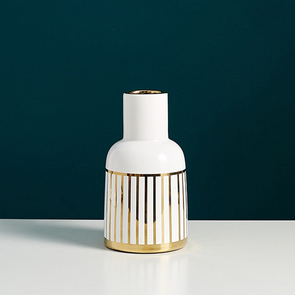 White & Gold Ceramic Vase - Small SHCE4131