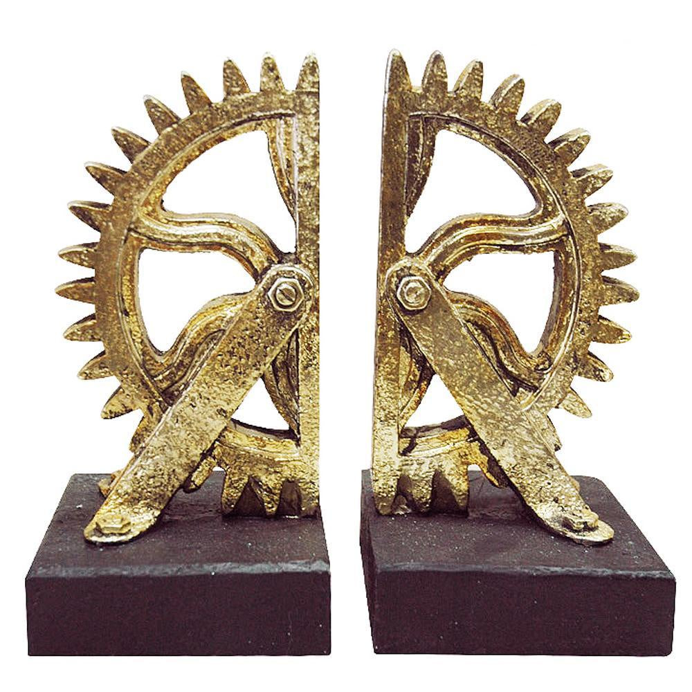 Gold Gear Bookends - 1 Pair FA-SZ1809
