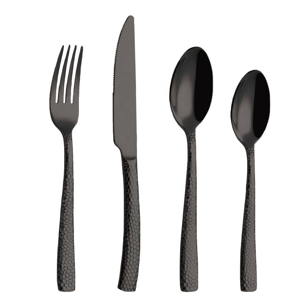 Ripple 4-Piece Flatware Set - Black TD-4501B-B