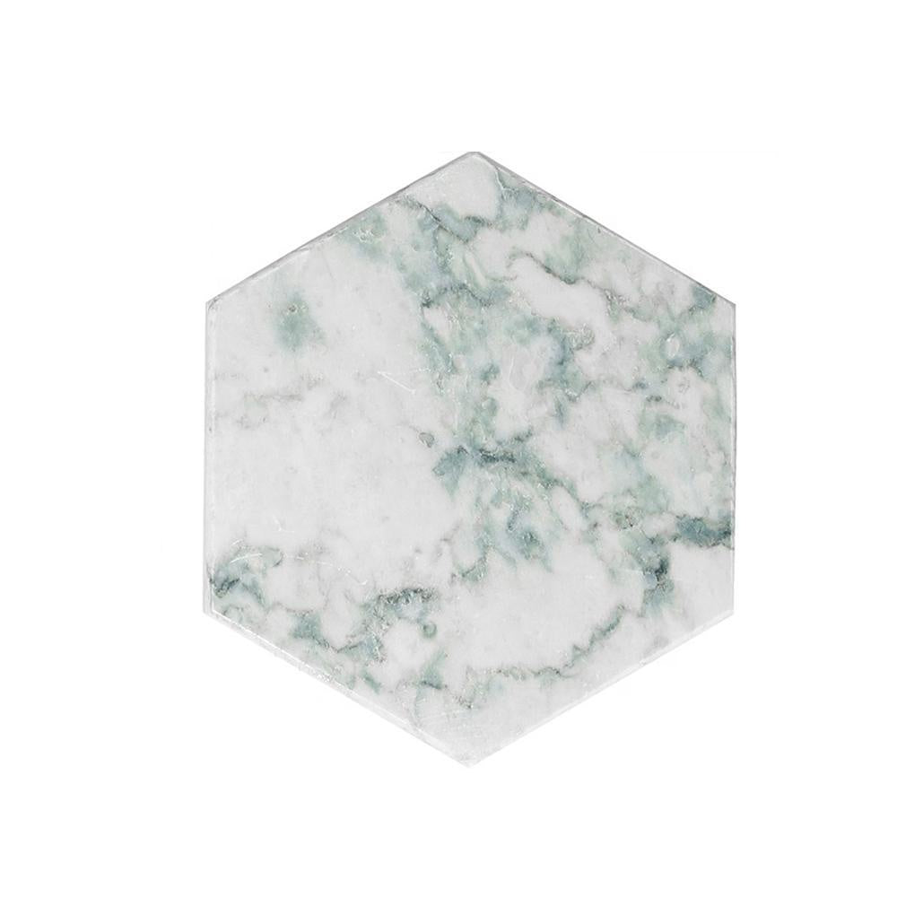 White & Green Marble Effect Ceramic Coaster 1098-WG