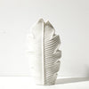 White Ceramic Feather Vase - Medium مزهرية