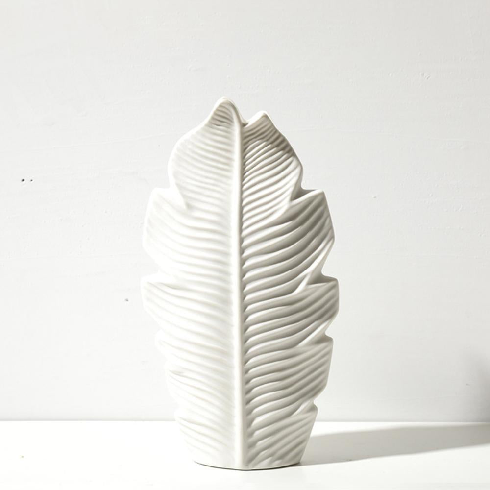 White Ceramic Feather Vase - Medium LT501-M