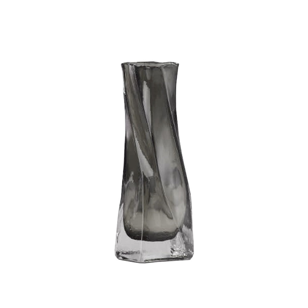 Grey Glass Twisted Vase - Medium 2009GY