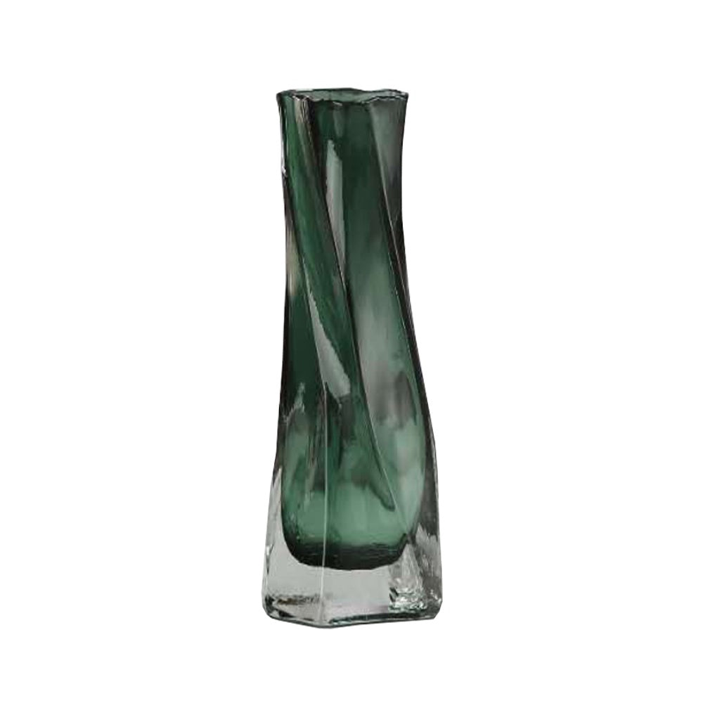 Green Glass Twisted Vase - Large 2018GN