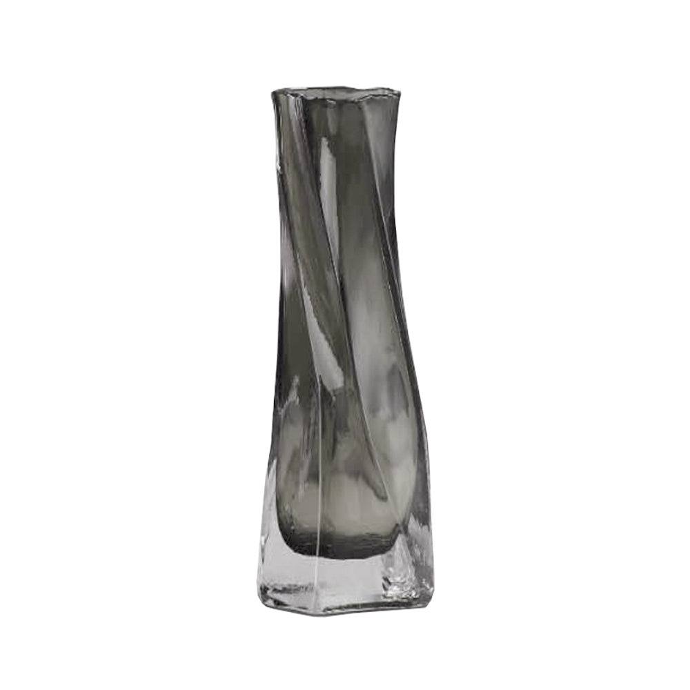 Grey Glass Twisted Vase - Large 2018GY