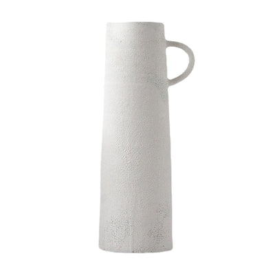 White Ceramic Vase with Handle - Large 210100KS-WRT مزهرية