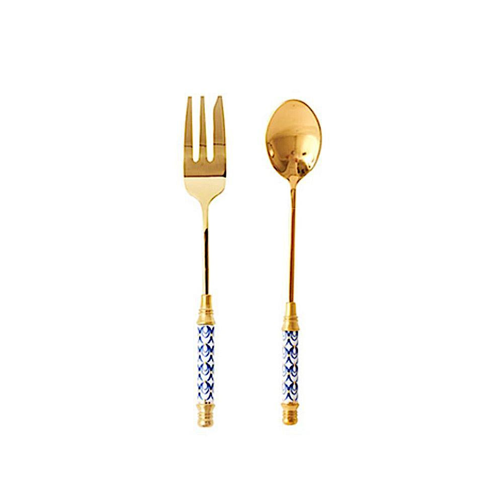 Asami Dessert Spoon & Fork Set المطبخ وتناول الطعام