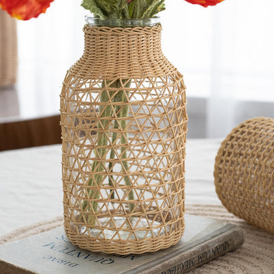 Glass Vase with Rattan Cover - Medium 21AL138-L