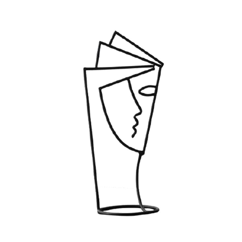 Matte Black Iron Abstract Figurative Sculpture - B H0992B