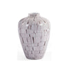 White & Brown Patterned Ceramic Vase - Small مزهرية