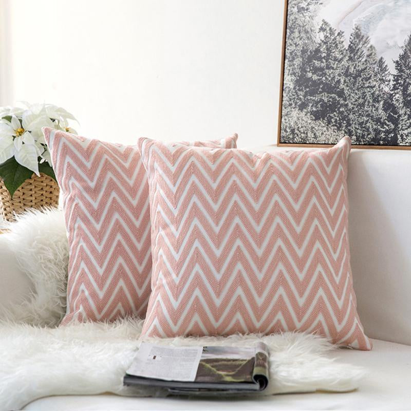 Embroidered Chevron Pattern Cushion MND082