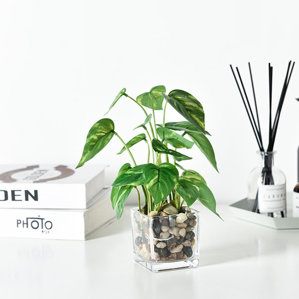 Faux Plant in Glass Pot BJ1158M