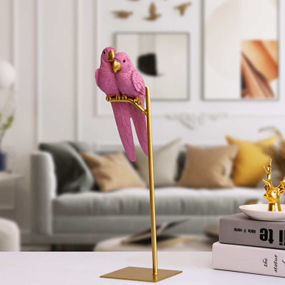 Pink Resin Birds on Stand BG1361A