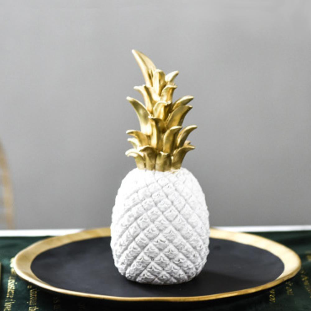 White & Gold Resin Pineapple - Medium ZD-106