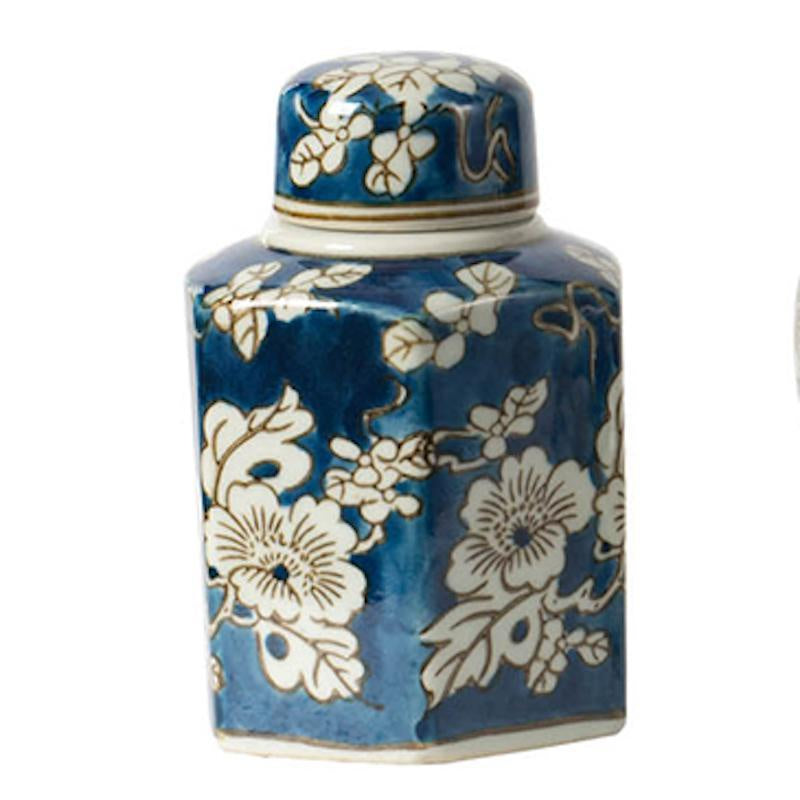 Blue & White Ceramic Lidded Jar 2272-A