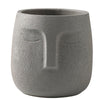 Abstract Face Cement Planter - Grey Large الغراس