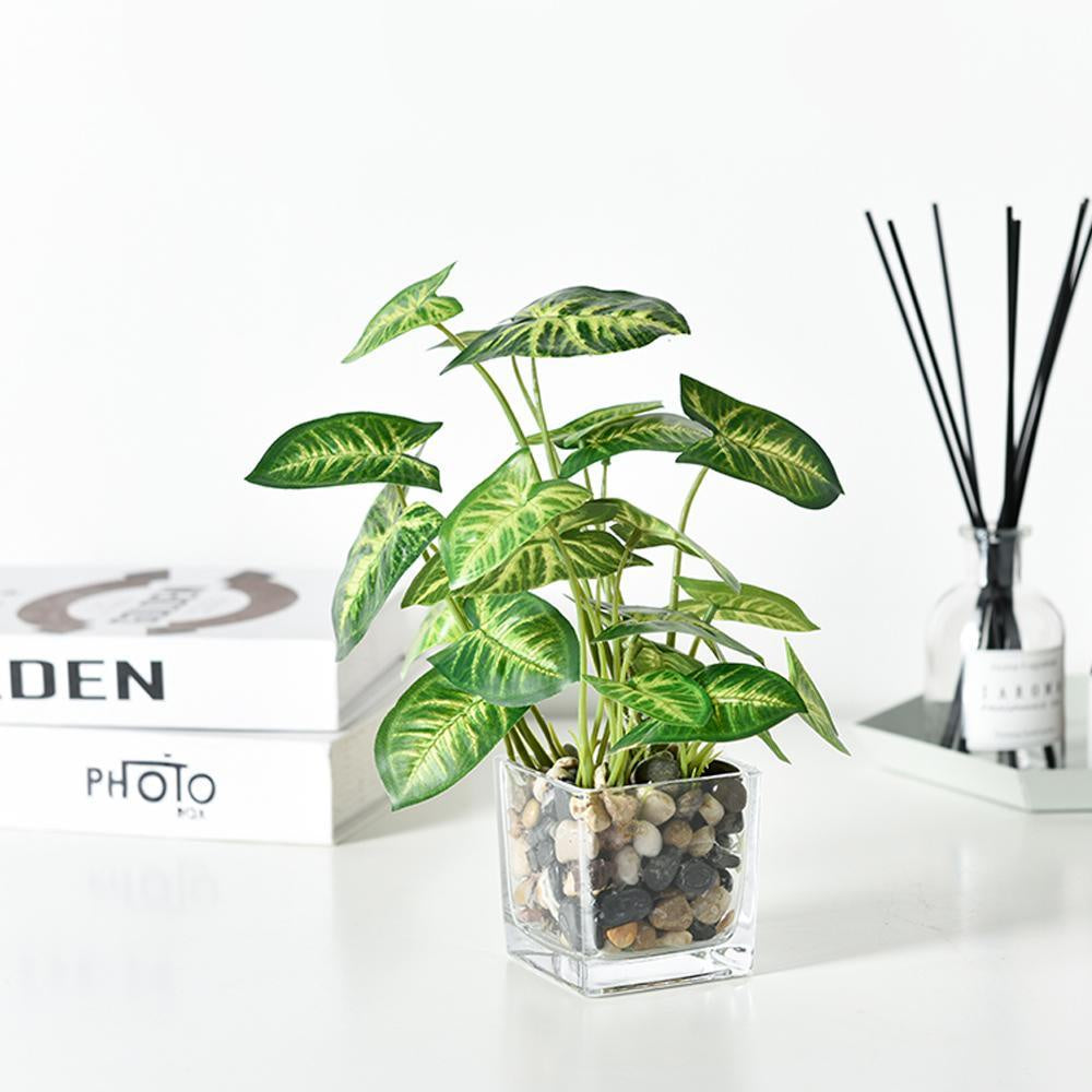 Faux Plant in Glass Pot BJ1158P