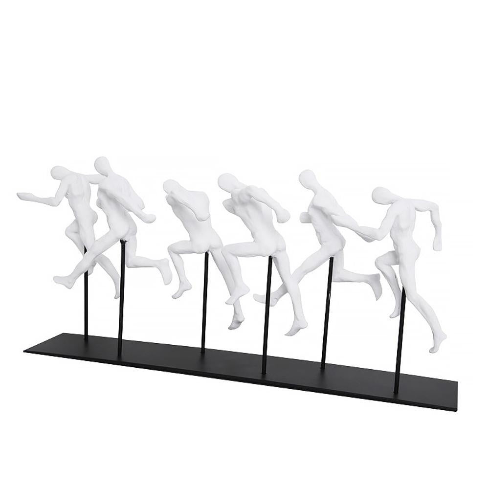 Black & White Resin & Metal Runners Sculpture FA-SZ2032B
