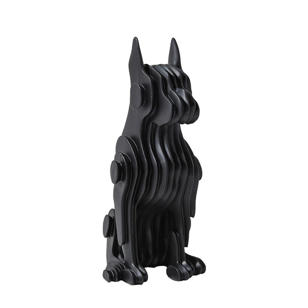 Black Resin Abstract Dog Sculpture - Large FC-SZ2132A