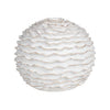 White Ceramic Ruffled Orb with Gold Detail BSYG3541WJ