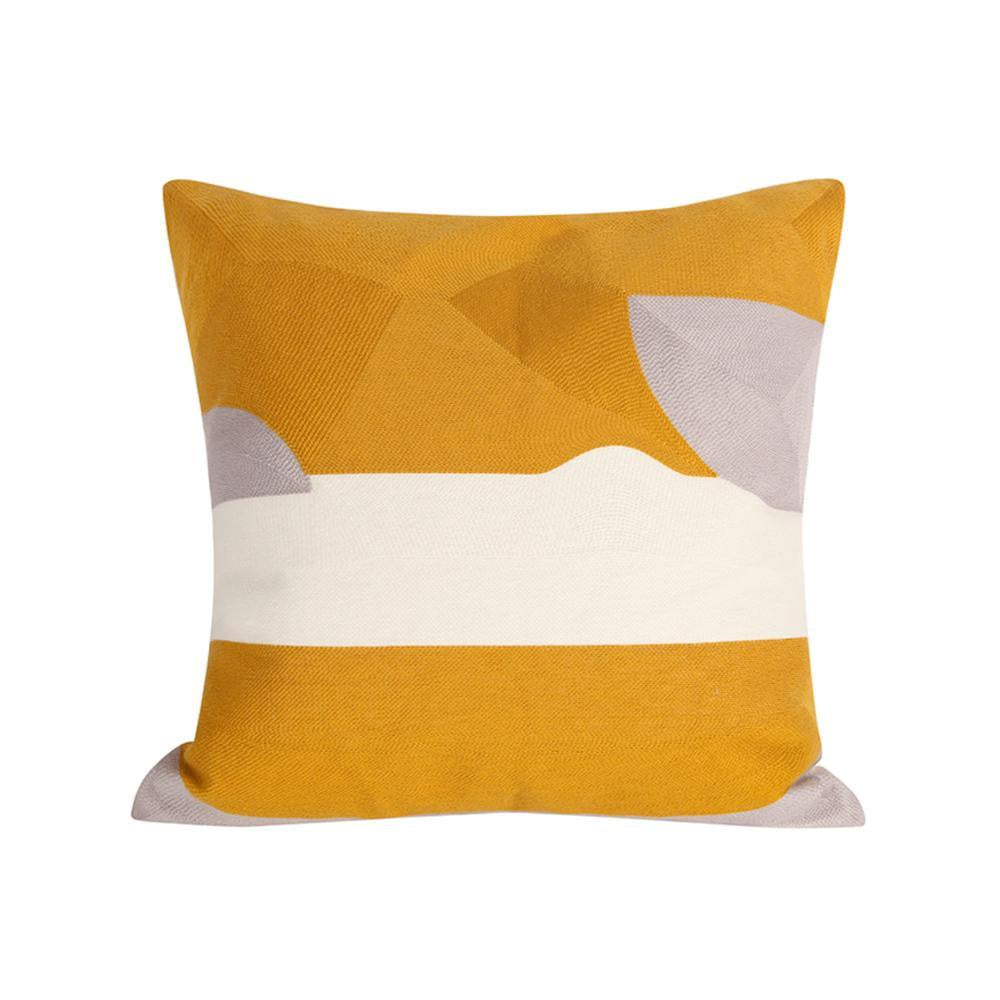 Ochre & Ivory Embroidered Cushion وسادة
