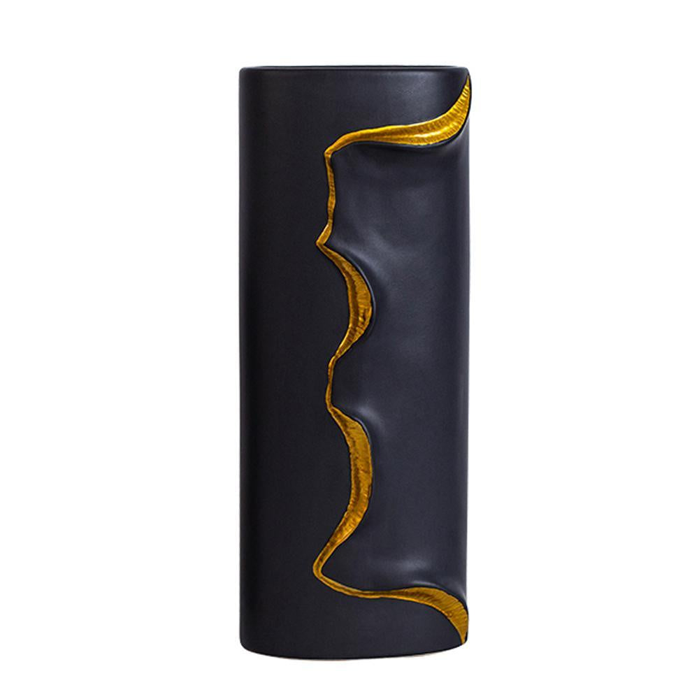 Black & Gold Ceramic Vase - Large FA-D2122A