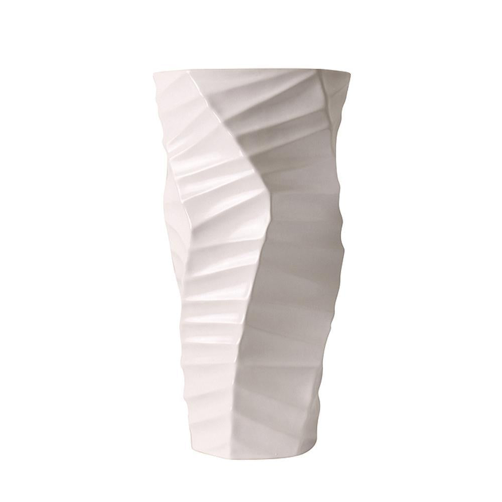 White Geometric Ceramic Vase - Large FA-D2086A