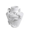 White Ceramic Vase with Rope Detail OMS01017143W