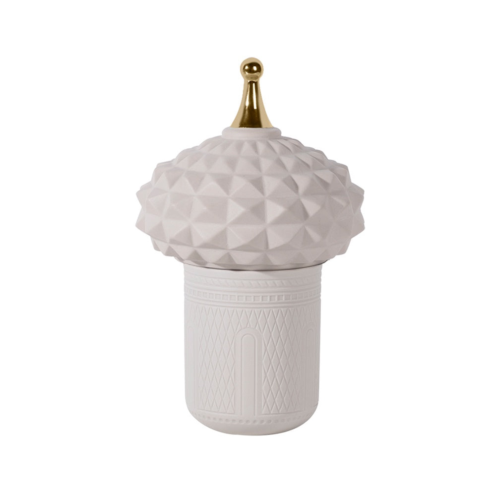 Beige Ceramic Architectural Lidded Jar - Small CY3906G2