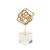 Gold Cube Decoration with Crystal Base - Small ديكور المنزل
