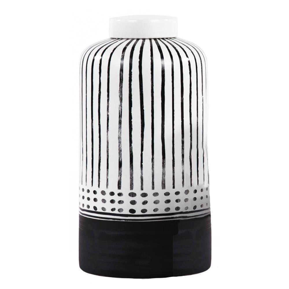 Black & White Ceramic Jar - Large 604715