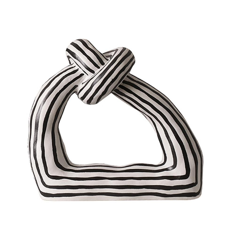 Black & White Striped Knot Sculpture - Large FA-D2091A