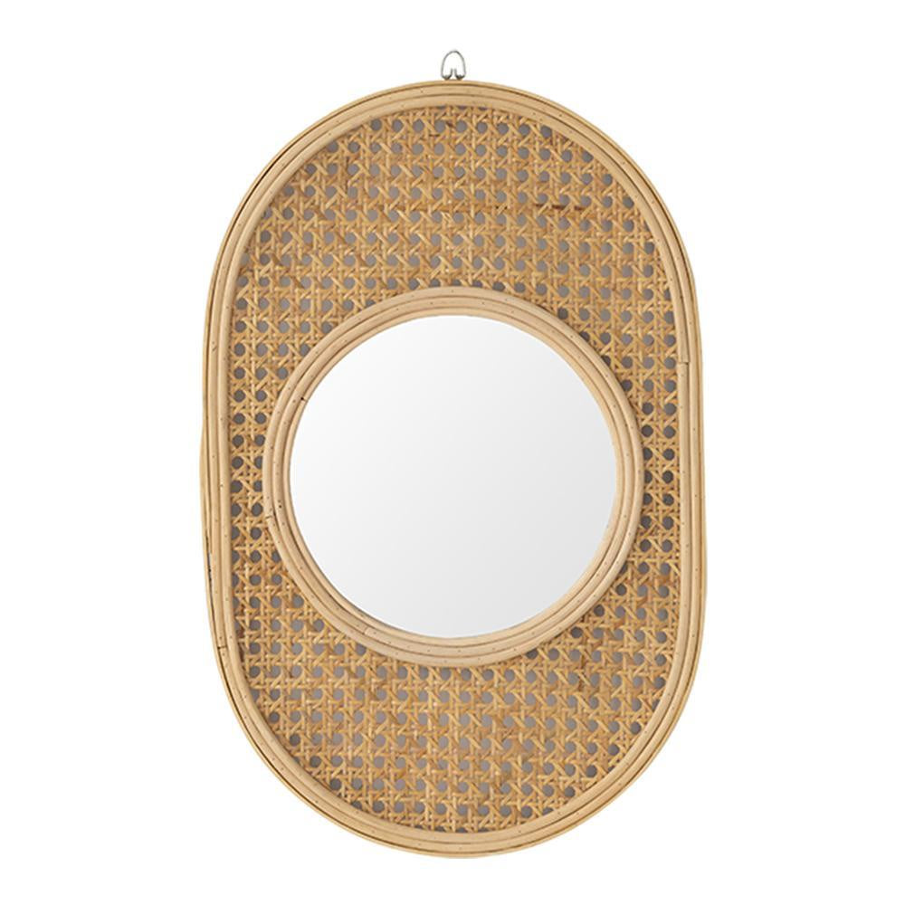 Rattan & Wood Mirror 200179DC