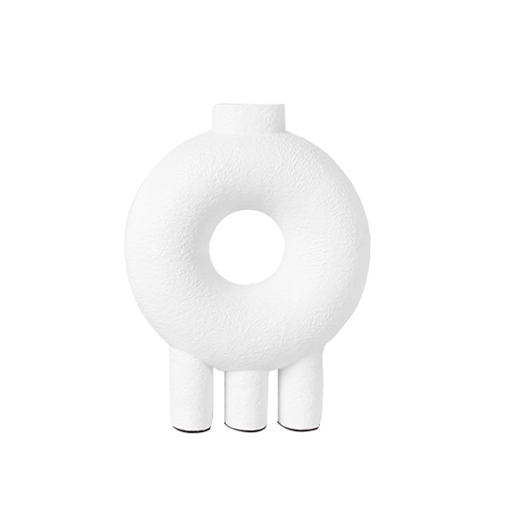 Round White Resin Vase with Legs - Small 9000-108S