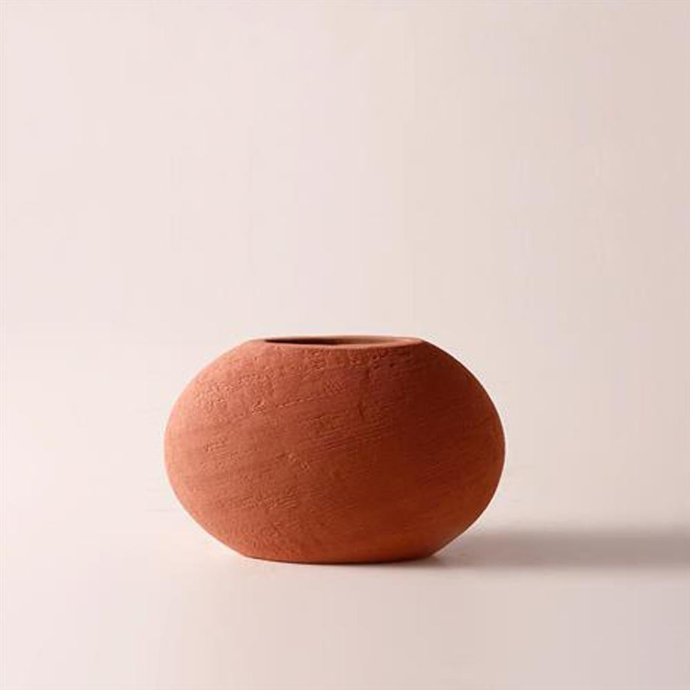 Terracotta Ceramic Oval Vase - Small LT589-S-T