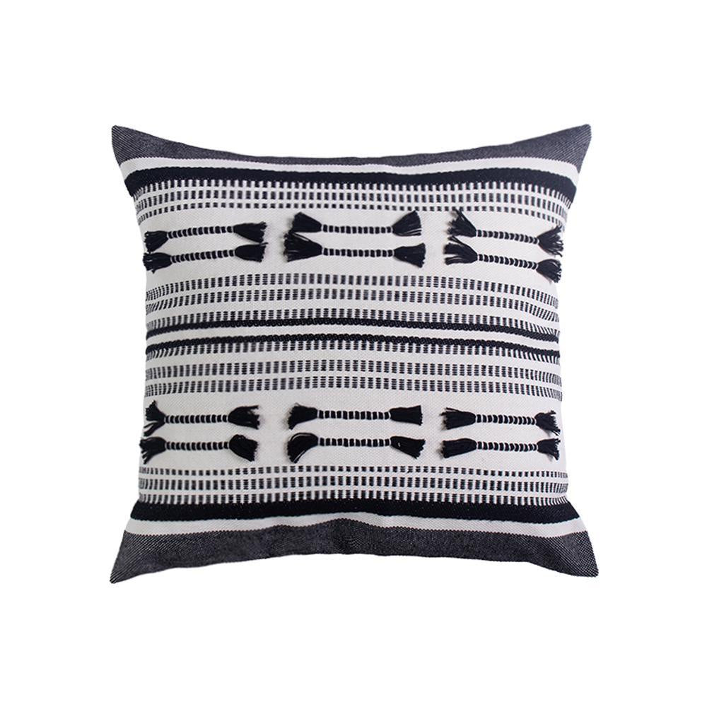 Black & White Boho Cushion - Square وسادة