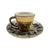 Gold Reflective Espresso Cup with Abstract Horse Saucer BC-1118