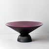 Purple Ribbed Glass Conical Bowl with Black Base PSY2922