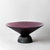 Purple Ribbed Glass Conical Bowl with Black Base PSY2922