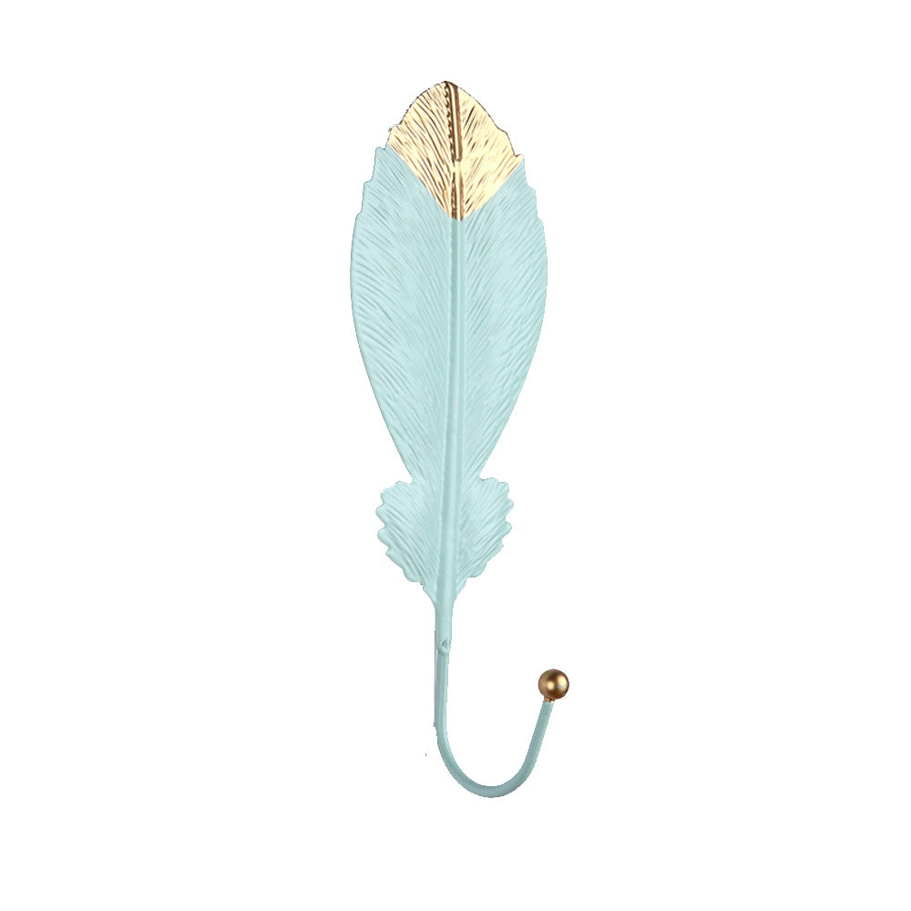 Turquoise & Gold Metal Leaf Wall Hook - A SHDG1191045