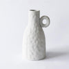 Textured Ceramic Bud Vase with Handle مزهرية