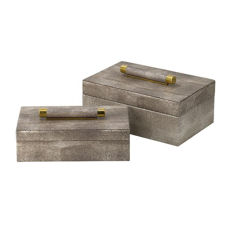 Set of 2 Shagreen Effect Boxes 45485